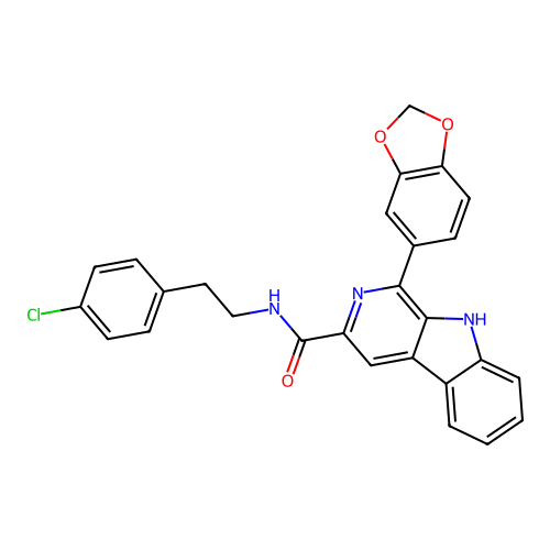 1-(1,3-benzodioxol-5-yl)-N-[2-(4-chlorophenyl)ethyl]-9H-beta-carboline-3-carboxamide structure