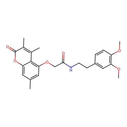 N-(3,4-dimethoxyphenethyl)-2-((3,4,7-trimethyl-2-oxo-2H-chromen-5-yl)oxy)acetamide structure