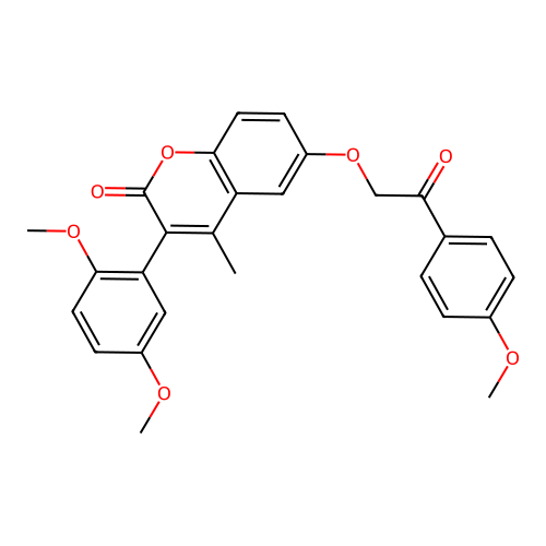 3-(2,5-dimethoxyphenyl)-6-(2-(4-methoxyphenyl)-2-oxoethoxy)-4-methyl-2H-chromen-2-one structure
