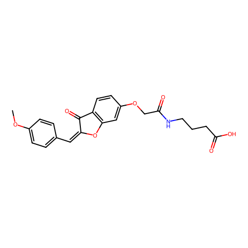 (E)-4-(2-((2-(4-methoxybenzylidene)-3-oxo-2,3-dihydrobenzofuran-6-yl)oxy)acetamido)butanoic acid structure