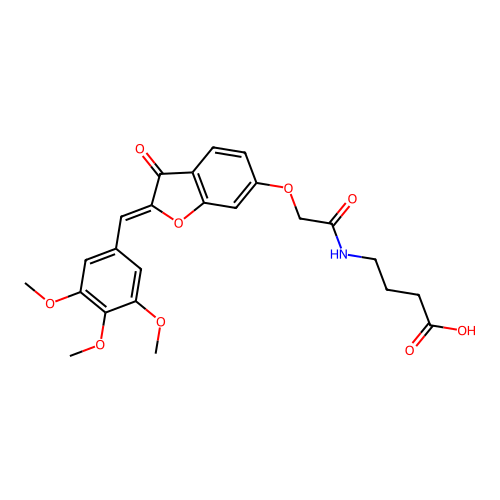(Z)-4-(2-((3-oxo-2-(3,4,5-trimethoxybenzylidene)-2,3-dihydrobenzofuran-6-yl)oxy)acetamido)butanoic acid structure