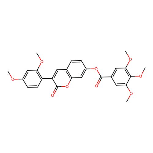 3-(2,4-dimethoxyphenyl)-2-oxo-2H-chromen-7-yl 3,4,5-trimethoxybenzoate structure