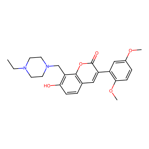 3-(2,5-Dimethoxyphenyl)-8-[(4-ethylpiperazinyl)methyl]-7-hydroxychromen-2-one structure