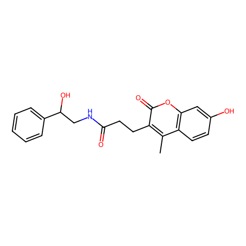 N-(2-hydroxy-2-phenylethyl)-3-(7-hydroxy-4-methyl-2-oxo-2H-chromen-3-yl)propanamide structure