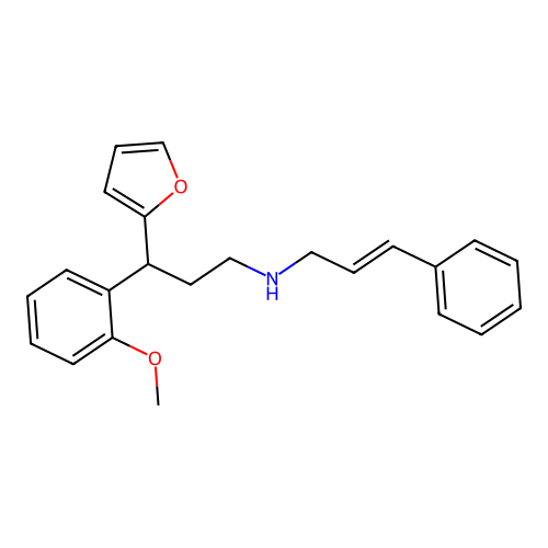 (2E)-N-[3-(furan-2-yl)-3-(2-methoxyphenyl)propyl]-3-phenylprop-2-en-1-amine structure