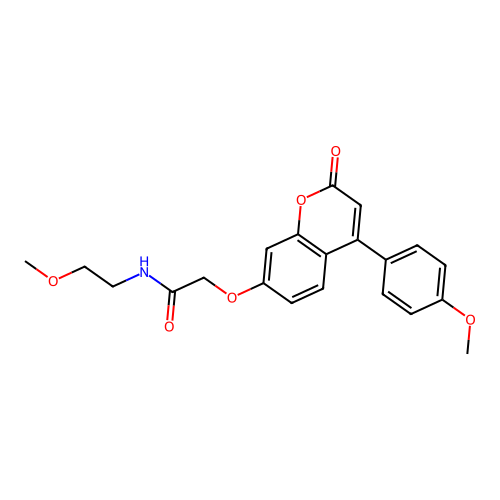 N-(2-methoxyethyl)-2-((4-(4-methoxyphenyl)-2-oxo-2H-chromen-7-yl)oxy)acetamide structure
