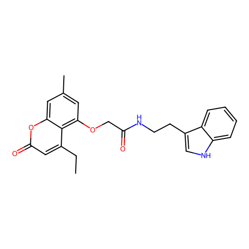 N-(2-(1H-indol-3-yl)ethyl)-2-((4-ethyl-7-methyl-2-oxo-2H-chromen-5-yl)oxy)acetamide structure
