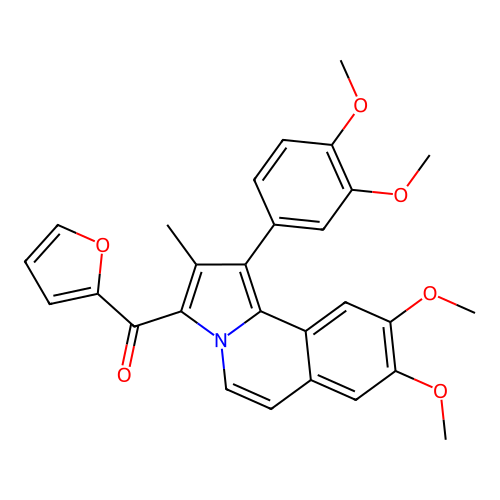 (1-(3,4-dimethoxyphenyl)-8,9-dimethoxy-2-methylpyrrolo[2,1-a]isoquinolin-3-yl)(furan-2-yl)methanone structure