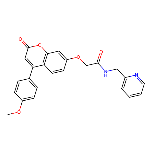 2-((4-(4-methoxyphenyl)-2-oxo-2H-chromen-7-yl)oxy)-N-(pyridin-2-ylmethyl)acetamide structure