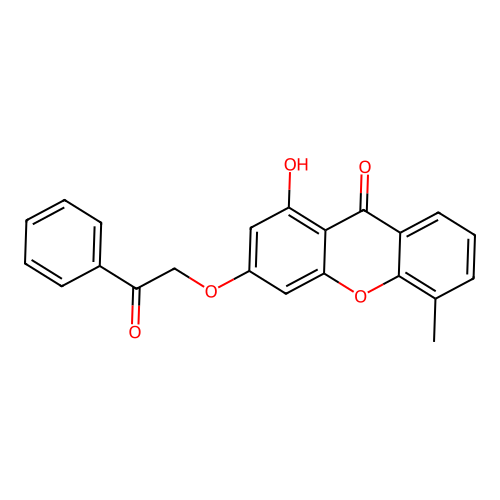 1-hydroxy-5-methyl-3-(2-oxo-2-phenylethoxy)-9H-xanthen-9-one structure