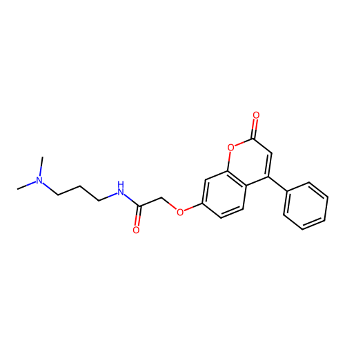 N-(3-(dimethylamino)propyl)-2-((2-oxo-4-phenyl-2H-chromen-7-yl)oxy)acetamide structure