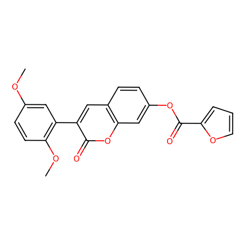 3-(2,5-dimethoxyphenyl)-2-oxo-2H-chromen-7-yl furan-2-carboxylate structure