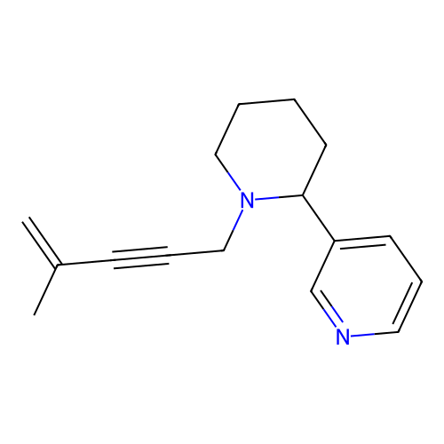 3-[1-(4-Methylpent-4-en-2-ynyl)-2-piperidyl]pyridine structure