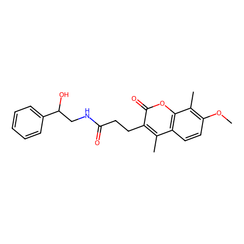 N-(2-hydroxy-2-phenylethyl)-3-(7-methoxy-4,8-dimethyl-2-oxo-2H-chromen-3-yl)propanamide structure