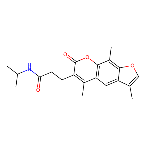 N-isopropyl-3-(3,5,9-trimethyl-7-oxo-7H-furo[3,2-g]chromen-6-yl)propanamide structure