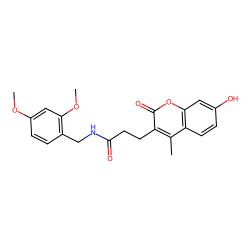 N-(2,4-dimethoxybenzyl)-3-(7-hydroxy-4-methyl-2-oxo-2H-chromen-3-yl)propanamide structure