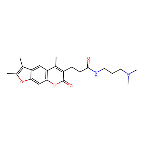 N-(3-(dimethylamino)propyl)-3-(2,3,5-trimethyl-7-oxo-7H-furo[3,2-g]chromen-6-yl)propanamide structure