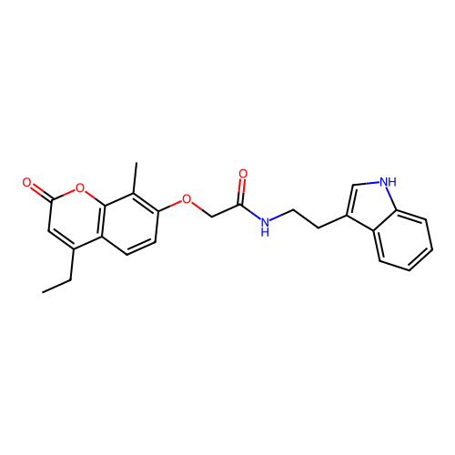 N-(2-(1H-indol-3-yl)ethyl)-2-((4-ethyl-8-methyl-2-oxo-2H-chromen-7-yl)oxy)acetamide structure