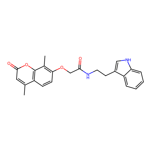 N-(2-(1H-indol-3-yl)ethyl)-2-((4,8-dimethyl-2-oxo-2H-chromen-7-yl)oxy)acetamide structure