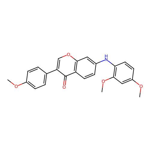 7-((2,4-dimethoxyphenyl)amino)-3-(4-methoxyphenyl)-4H-chromen-4-one structure