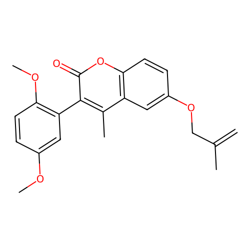 3-(2,5-dimethoxyphenyl)-4-methyl-6-((2-methylallyl)oxy)-2H-chromen-2-one structure