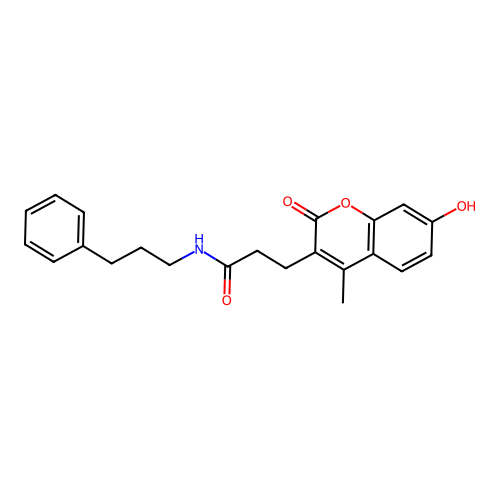 3-(7-hydroxy-4-methyl-2-oxo-2H-chromen-3-yl)-N-(3-phenylpropyl)propanamide structure
