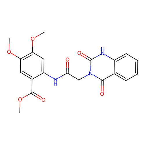 methyl 2-(2-(2,4-dioxo-1,2-dihydroquinazolin-3(4H)-yl)acetamido)-4,5-dimethoxybenzoate structure