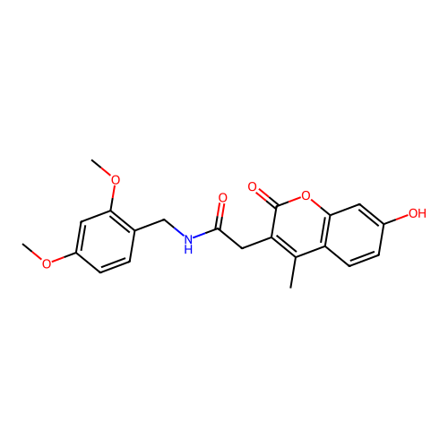 N-(2,4-dimethoxybenzyl)-2-(7-hydroxy-4-methyl-2-oxo-2H-chromen-3-yl)acetamide structure
