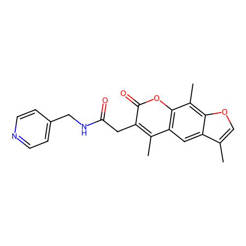 N-(pyridin-4-ylmethyl)-2-(3,5,9-trimethyl-7-oxo-7H-furo[3,2-g]chromen-6-yl)acetamide structure