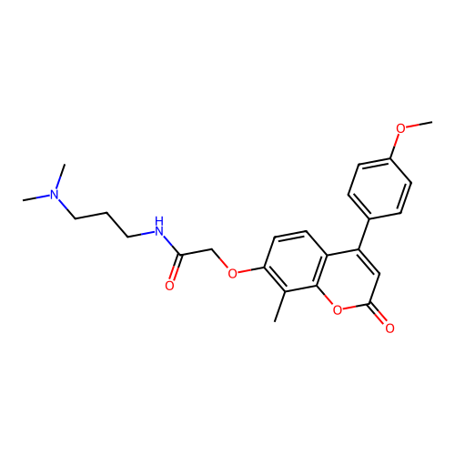 N-(3-(dimethylamino)propyl)-2-((4-(4-methoxyphenyl)-8-methyl-2-oxo-2H-chromen-7-yl)oxy)acetamide structure