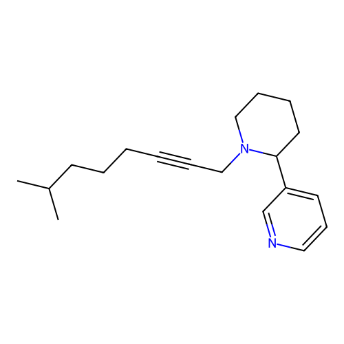 3-[1-(7-Methyloct-2-ynyl)-2-piperidyl]pyridine structure