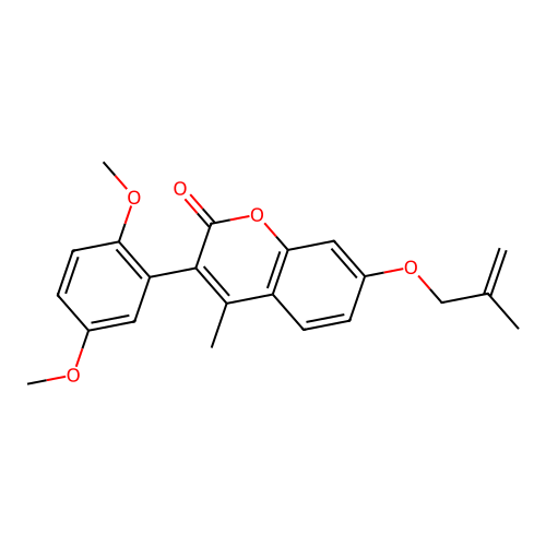3-(2,5-dimethoxyphenyl)-4-methyl-7-((2-methylallyl)oxy)-2H-chromen-2-one structure
