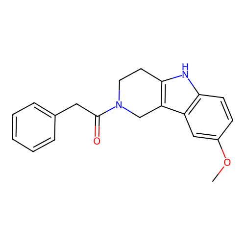 8-methoxy-2-(phenylacetyl)-2,3,4,5-tetrahydro-1H-pyrido[4,3-b]indole structure
