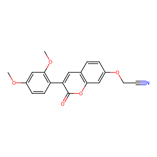 2-((3-(2,4-dimethoxyphenyl)-2-oxo-2H-chromen-7-yl)oxy)acetonitrile structure