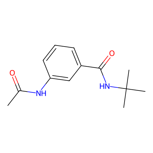 N-tert-butyl-3-acetamidobenzamide structure