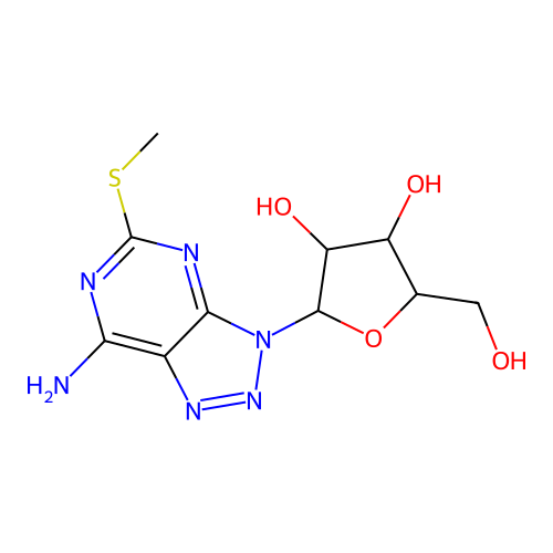 2-Methylmercapto-8-aza-adenosin structure