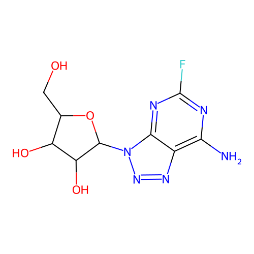 2-(7-amino-5-fluorotriazolo[4,5-d]pyrimidin-3-yl)-5-(hydroxymethyl)oxolane-3,4-diol structure