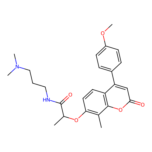 N-(3-(dimethylamino)propyl)-2-((4-(4-methoxyphenyl)-8-methyl-2-oxo-2H-chromen-7-yl)oxy)propanamide structure