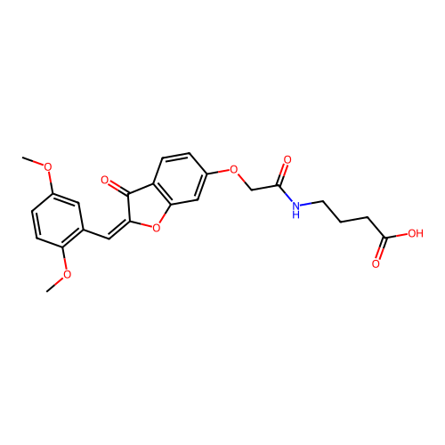 (E)-4-(2-((2-(2,5-dimethoxybenzylidene)-3-oxo-2,3-dihydrobenzofuran-6-yl)oxy)acetamido)butanoic acid structure