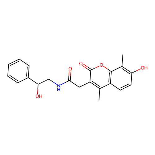 N-(2-hydroxy-2-phenylethyl)-2-(7-hydroxy-4,8-dimethyl-2-oxo-2H-chromen-3-yl)acetamide structure