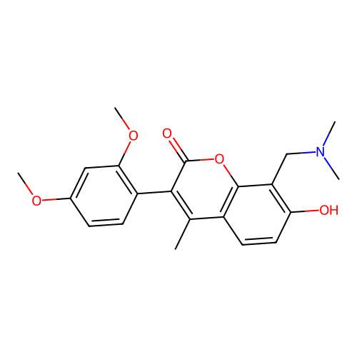 3-(2,4-dimethoxyphenyl)-8-[(dimethylamino)methyl]-7-hydroxy-4-methyl-2H-chromen-2-one structure