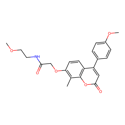 N-(2-methoxyethyl)-2-((4-(4-methoxyphenyl)-8-methyl-2-oxo-2H-chromen-7-yl)oxy)acetamide structure