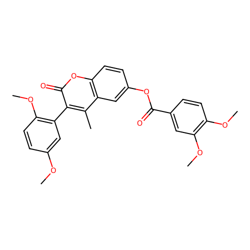 3-(2,5-dimethoxyphenyl)-4-methyl-2-oxo-2H-chromen-6-yl 3,4-dimethoxybenzoate structure