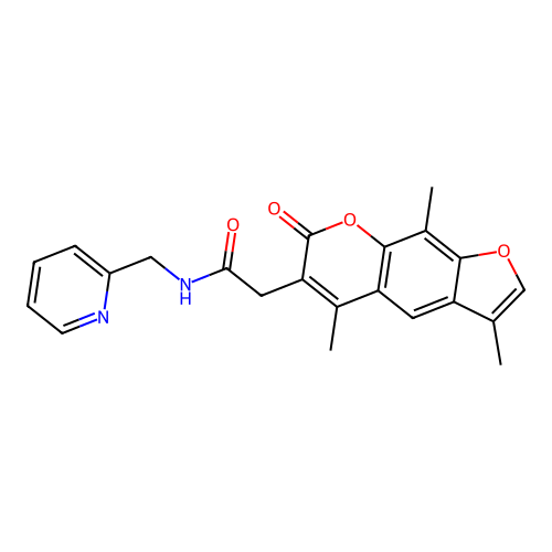 N-(pyridin-2-ylmethyl)-2-(3,5,9-trimethyl-7-oxo-7H-furo[3,2-g]chromen-6-yl)acetamide structure