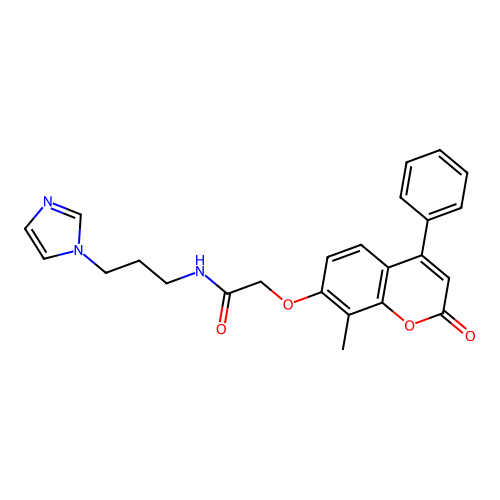 N-(3-(1H-imidazol-1-yl)propyl)-2-((8-methyl-2-oxo-4-phenyl-2H-chromen-7-yl)oxy)acetamide structure