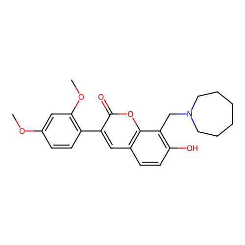 8-(azepan-1-ylmethyl)-3-(2,4-dimethoxyphenyl)-7-hydroxy-2H-chromen-2-one structure