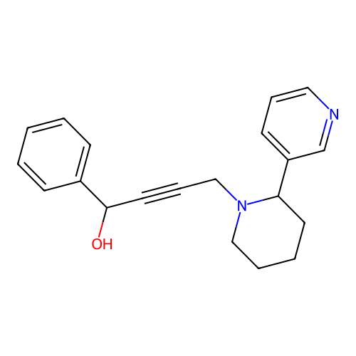 1-Phenyl-4-(2-(3-pyridyl)piperidyl)but-2-yn-1-ol structure