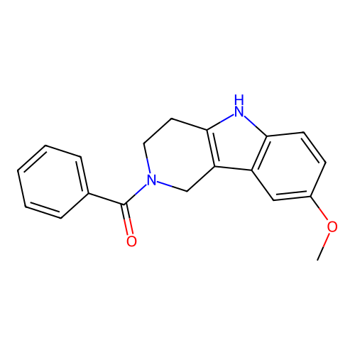 (8-methoxy-1,3,4,5-tetrahydro-2H-pyrido[4,3-b]indol-2-yl)(phenyl)methanone structure