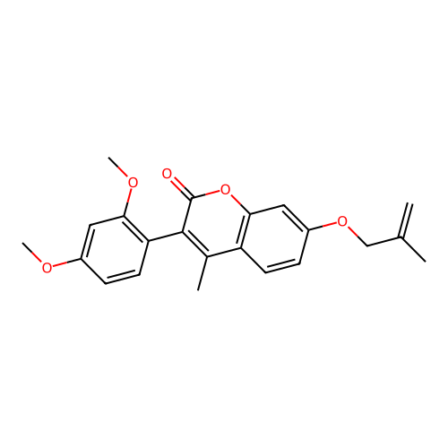 3-(2,4-dimethoxyphenyl)-4-methyl-7-((2-methylallyl)oxy)-2H-chromen-2-one structure