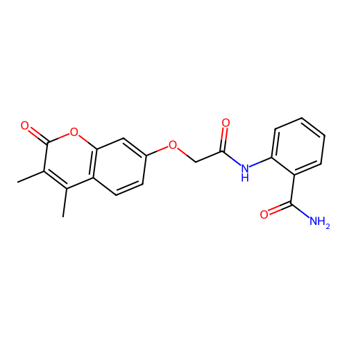 2-(2-((3,4-dimethyl-2-oxo-2H-chromen-7-yl)oxy)acetamido)benzamide structure